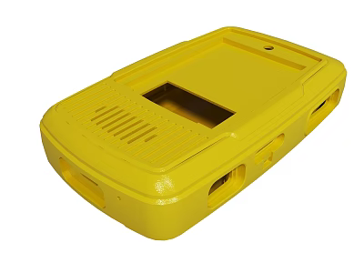 Yellow Protective Device Case With Openings And Slots For Electronics 3d model