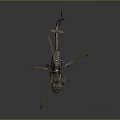 Detailed Helicopter Model With Rotors Fuselage And Landing Gear Design