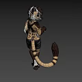 Anthropomorphic Animal Game Movie Character With Brown White Fur Black Shorts And Long Tail