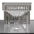 Modern Crystal Women's Clothing Store With Elegant Glass Interior Design
