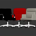 Modern Office Chairs Black Red And Beige With Armrests And White Wheeled Bases