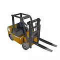 Yellow Industrial Forklift With Operator And Number 1 For Material Handling 3d model