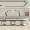 Modern Elegant Jewelry Store Interior With Polished Display Counters And Bright Ceiling Lighting 3d model
