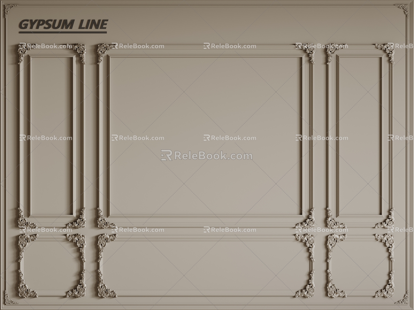 French Line French Gypsum Line French Gypsum Line Background Wall PU Line 3d model