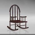 Sturdy Wooden Rocking Chair With Classic Design Dark Brown Finish And Comfortable Armrests