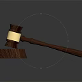 Wooden Gavel With Golden Accents On Carved Handle And Dark Background
