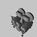 Military Style Camouflage Painted Industrial Equipment With Dual Circular Radar Antennas On Trailer Mounted Frame