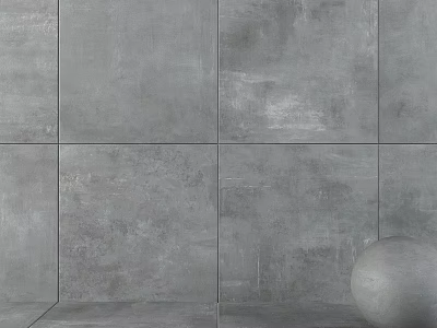 Modern Decorative Sphere Component On Gray Textured Tile Wall Surface 3d model