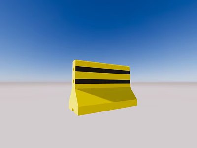 High Visibility Yellow Road Traffic Barrier With Black Stripes For Traffic Safety Control 3d model