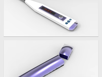 Electronic Digital Medical Thermometer with LCD Display Accurate Reading and Handheld Design 3d model