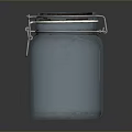 Transparent Glass Jar With Metal Clasp Lid For Airtight Food Storage Container