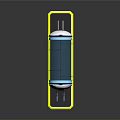 Modern Architectural Structure With Yellow Border Black Panel Transparent Cylinder And Green Light Source