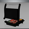 Open Electric Sandwich Maker With Fresh Vegetables And Meat Slices Design