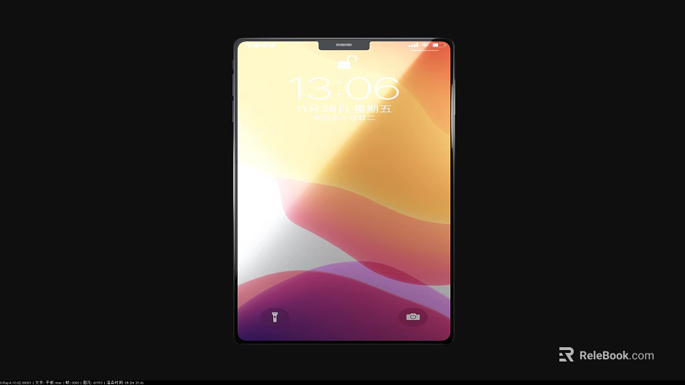 Latest Smartphone Featuring Full Screen Display With Gradient Colors And Time Indicator 3d model