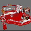Lotte Stick Promotion Booth With Red Theme Display Counter And Snack Items 3d model