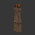 3D Rendered Brown Chess Pieces Arranged In Curve With Various Types On White Background