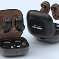 Samsung Open Ear Wireless Earbuds With Black Brown Charging Case And LED Indicators