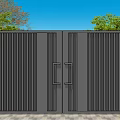 Elegant Modern Gate Exterior Design With Vertical Slats And Double Door Structure Outdoor