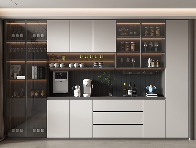 Modern Light Luxury Wine Cabinet Wine Cabinet 3d model