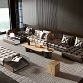 Modern Minotti Sofa Coffee Table Combination 3d model