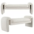 Cream Style Bed End Stool Sofa Stool Shoe Changing Stool 3d model