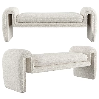 Cream Style Bed End Stool Sofa Stool Shoe Changing Stool 3d model