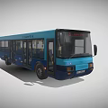 Turquoise and Navy Blue City Bus Exterior With Side Windows And Front Windshield