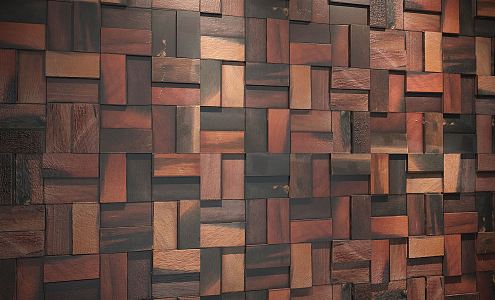 Modern Wall Boat Wood Mosaic Wall 3d model