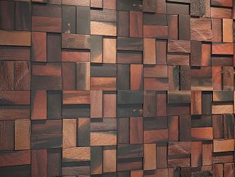 Modern Wall Boat Wood Mosaic Wall 3d model