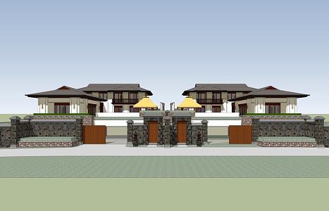 Dai-style villa 3d model