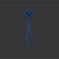 Decorative Tripod Floor Stand With Woven Basket Top For Home Decor