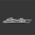Modern Advanced Watercraft With Sharp Angular Design Streamlined Hull And Radar Antennas 3d model
