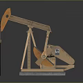Industrial Oil Pump With Orange Rotary Arm And Steel Support Frame Structure