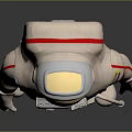 Game Movie Character Astronaut In White Spacesuit With Gold Helmet And Red Accents
