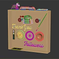 Wooden Display Shelf Featuring Thank You Followers Text And Decorative Items