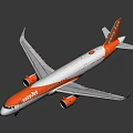 EasyJet Passenger Plane In Orange White Livery With Wings And Engines