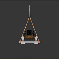 Pixel Art Cannon Model With Orange Stand Black Body And White Base