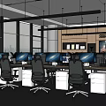 Modern public office area 3d model