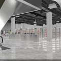 Modern Clothing Store Interior With Open Layout Display Racks Lighting And Marble Floor