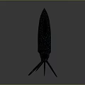 3D Rendered Black Squid with Bioluminescent Spots and Long Tentacles on Gray Gradient Background