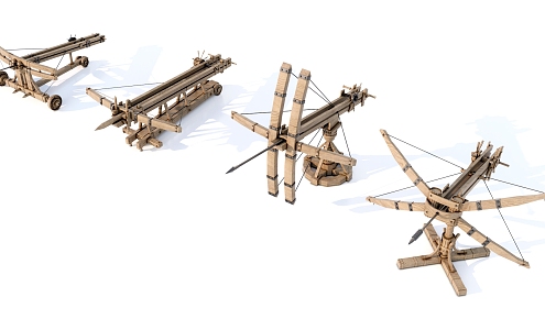 medieval siege weapon siege crossbow 3d model