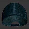 Blue Textured Baseball Cap With Stitched Design On Gray Gradient Background