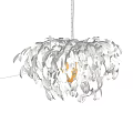 Elegant Modern White Leaf Shaped Chandelier With Puffy Design For Interior Decor 3d model