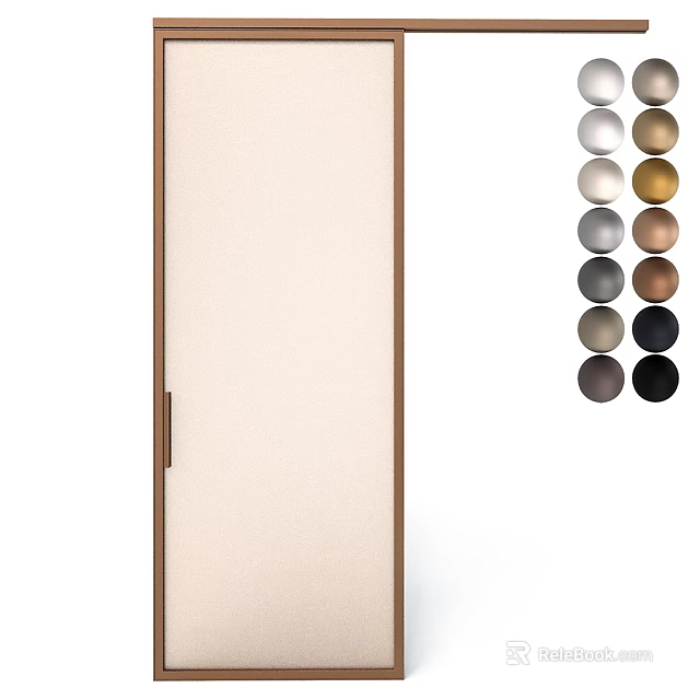 Modern Sliding Door With Multiple Color Options For Interior Design Spaces 3d model 