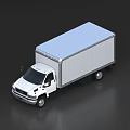 White Commercial Box Truck With Closed Cargo Body And Cab Structure Design