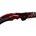 Red And Black Folding Knife With Patterned Blade And Metal Handle Components 3d model