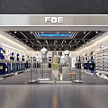 FQE Clothing Store Modern Interior With Clothing Displays Mannequins And Shelves