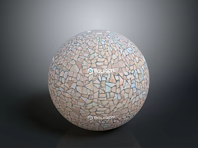 BOLUJIA Artistic Decorative Mosaic Sphere With Unique Colorful Tile Design 3d model