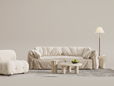 Cream wind sofa combination 3d model