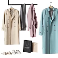 Stylish Double Breasted Trench Coats in Beige Gray Pink and Light Blue